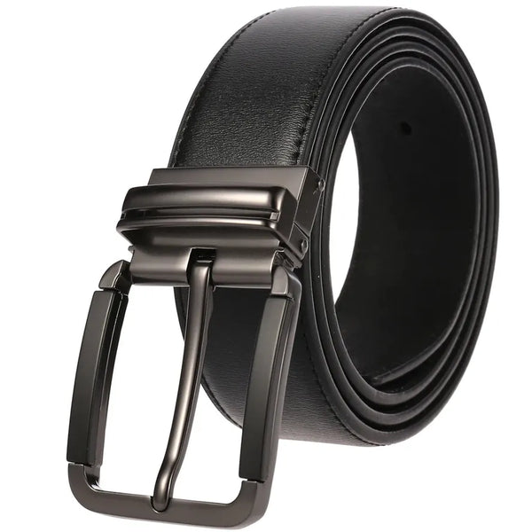 HKM-474067 Genuine Leather Casual Pin Buckle Belt for Men - Model LY35-3946-3