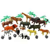 HKM-474195 Wildlife Safari Animal Toy Set - 14 Piece Jungle Adventure for Ages 2-4