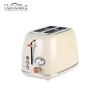 HKM-474259 Extra Wide Slot 2-Slice Toaster with 6 Level Browning, Reheat, Defrost, and Cancel Functions - Retro Design
