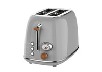 HKM-474259 Extra Wide Slot 2-Slice Toaster with 6 Level Browning, Reheat, Defrost, and Cancel Functions - Retro Design