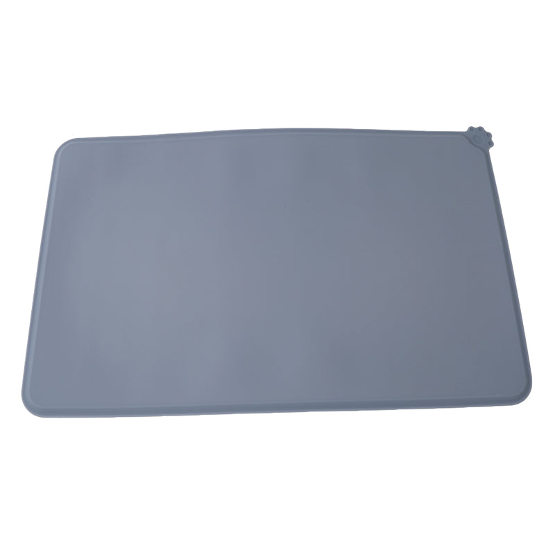 HKM-4742717 Modern Solid Color Silicone Pet Food Mat in Black and Gray, 47x29.5cm