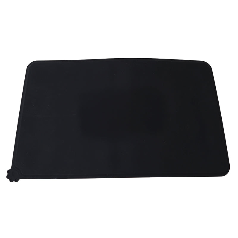 HKM-4742717 Modern Solid Color Silicone Pet Food Mat in Black and Gray, 47x29.5cm
