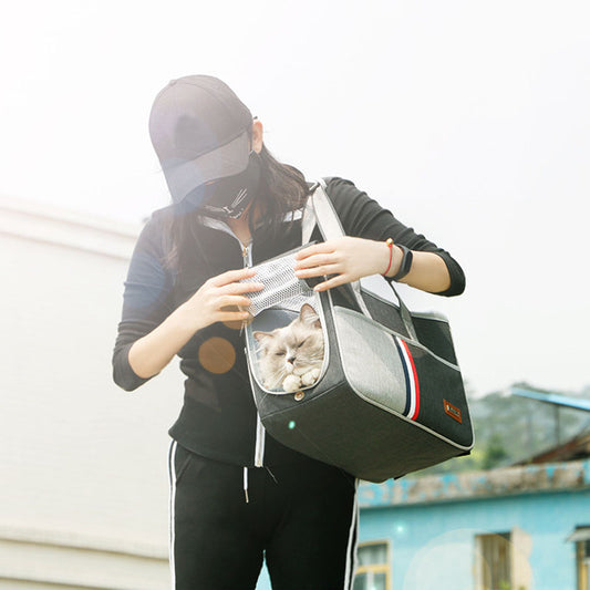 HKM-4743101 Pet Universal Shoulder Bag - Foldable Oxford Cloth Carrier for Pets Up to 12kg - S & L Sizes Available