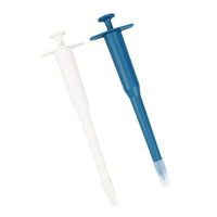 HKM-4744637 Integrated One-Hand Side Grip Pet Feeder - Durable Plastic, Blue and White, 18cm Length