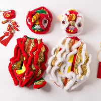 HKM-4745405 Lion Dance Inspired Funny Autumn and Winter Pet Clothing for Dogs - Casual Design in White, Red, Yellow