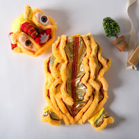 HKM-4745405 Lion Dance Inspired Funny Autumn and Winter Pet Clothing for Dogs - Casual Design in White, Red, Yellow