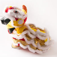 HKM-4745405 Lion Dance Inspired Funny Autumn and Winter Pet Clothing for Dogs - Casual Design in White, Red, Yellow