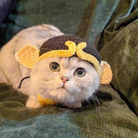 HKM-4745661 Wool Knitted Pet Hood for Dogs and Cats - Seasonal Fun Hats in Various Designs