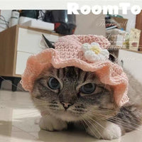 HKM-4745661 Wool Knitted Pet Hood for Dogs and Cats - Seasonal Fun Hats in Various Designs