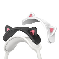HKM-474707 Silicone Cat Ear Protective Sleeve for Wireless Bluetooth Headset - Black/White