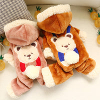 HKM-4747197 Transformed Warm Snowball Bear Dog Clothes in Brown, Pink, Gray, and Beige
