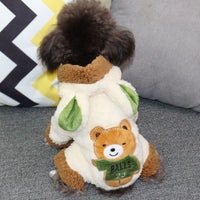 HKM-4747197 Transformed Warm Snowball Bear Dog Clothes in Brown, Pink, Gray, and Beige