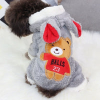 HKM-4747197 Transformed Warm Snowball Bear Dog Clothes in Brown, Pink, Gray, and Beige