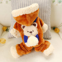 HKM-4747197 Transformed Warm Snowball Bear Dog Clothes in Brown, Pink, Gray, and Beige