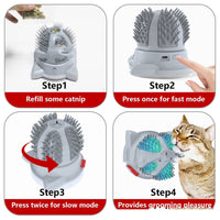 HKM-4747453 Electric Cat Brush Toy with LED Light and Dual Power Supply - Massager for Cats