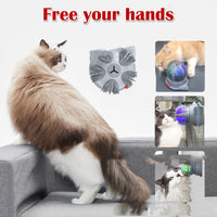 HKM-4747453 Electric Cat Brush Toy with LED Light and Dual Power Supply - Massager for Cats