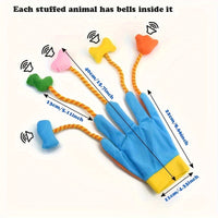 HKM-4748093 Interactive Plush Cat Toy with Magic Glove and Integrated Bell - 40x11cm