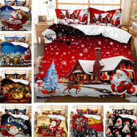 HKM-474835 Festive Red 3D Digital Print Bedding Set - Cartoon Design, Available in Multiple Sizes