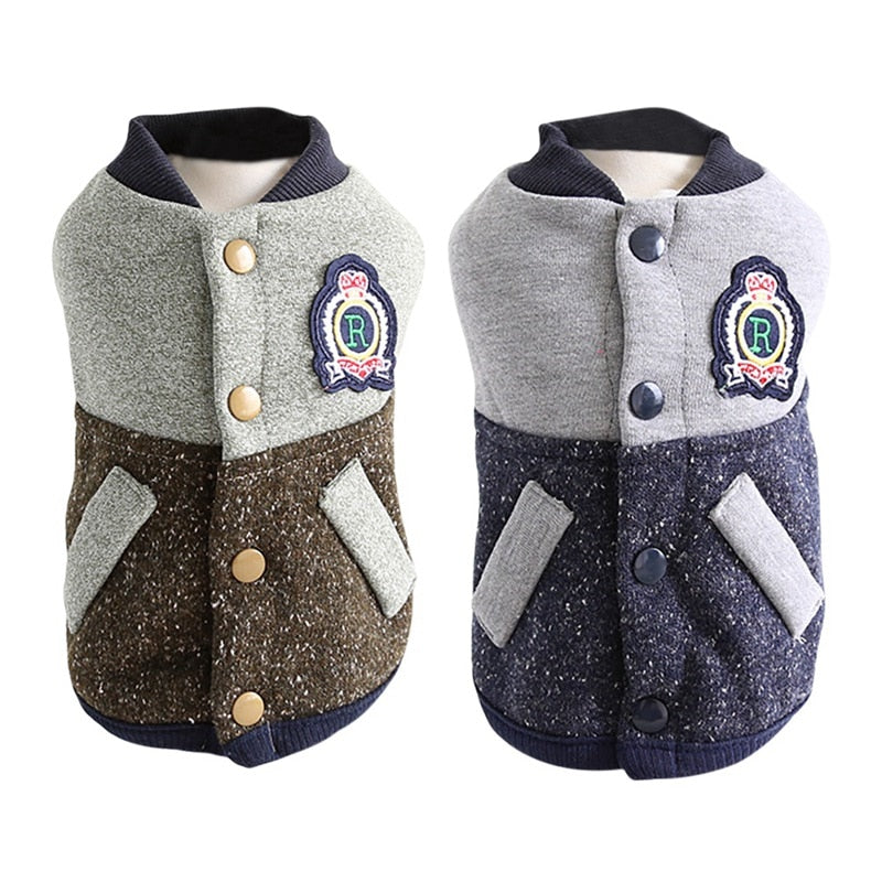 HKM-4748989 Stylish Baseball Coat for Dogs - Two-Legged Pet Apparel in Various Sizes