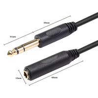 HKM-474899 6.5mm Male to Female Gold-Plated Audio Extension Cable – Multiple Lengths Available
