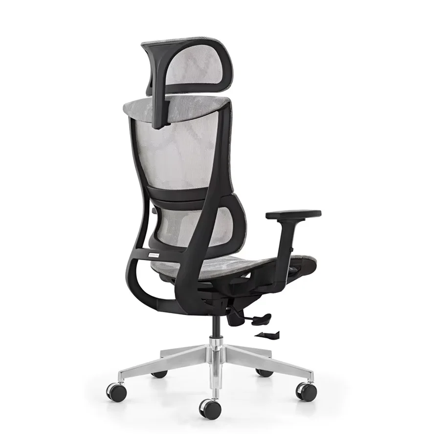 HKM-474963 Modern Ergonomic Office Chair with Adjustable Headrest and PU Armrests - Comfortable Swivel Mesh Design