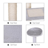 HKM-4749885 5-Level Cat Tree Tower with Scratching Post, Climbing Perches and Resting Space - Gray