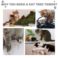 HKM-4749885 5-Level Cat Tree Tower with Scratching Post, Climbing Perches and Resting Space - Gray