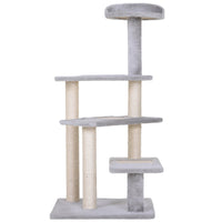 HKM-4749885 5-Level Cat Tree Tower with Scratching Post, Climbing Perches and Resting Space - Gray