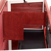 HKM-4750269 Large 2-Story Rabbit Hutch with Lockable Doors and Removable Floor Trays for Small Animals