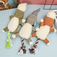 HKM-4751421 Small Dog Molar Toy - Plush and Cotton Rope, Available in Rhino, Elephant, and Monkey Designs