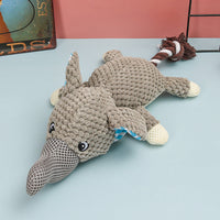 HKM-4751421 Small Dog Molar Toy - Plush and Cotton Rope, Available in Rhino, Elephant, and Monkey Designs