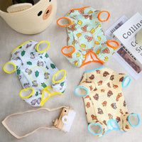 HKM-4752957 Casual Polyester Pet Clothing with Minimalist Print in Blue, Green, and Light Yellow