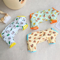 HKM-4752957 Casual Polyester Pet Clothing with Minimalist Print in Blue, Green, and Light Yellow