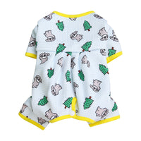 HKM-4752957 Casual Polyester Pet Clothing with Minimalist Print in Blue, Green, and Light Yellow