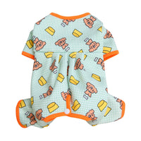 HKM-4752957 Casual Polyester Pet Clothing with Minimalist Print in Blue, Green, and Light Yellow