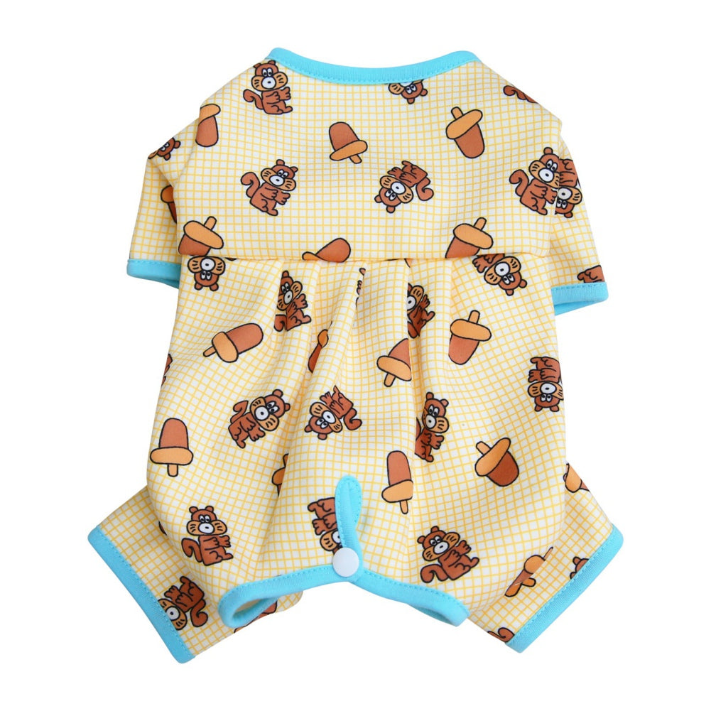 HKM-4752957 Casual Polyester Pet Clothing with Minimalist Print in Blue, Green, and Light Yellow