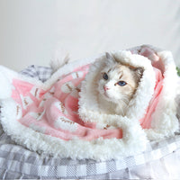 HKM-4753213 Warm Thick Lamb Fleece Pet Blanket - Soft Flannel Cushion for Dogs and Cats in Various Sizes