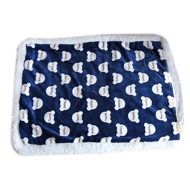 HKM-4753213 Warm Thick Lamb Fleece Pet Blanket - Soft Flannel Cushion for Dogs and Cats in Various Sizes