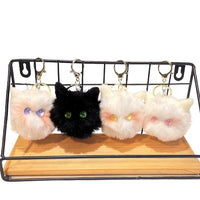HKM-475347 Cute Plush Cat Keychain for Handbags and Backpacks - Cartoon Pendant with Keyring