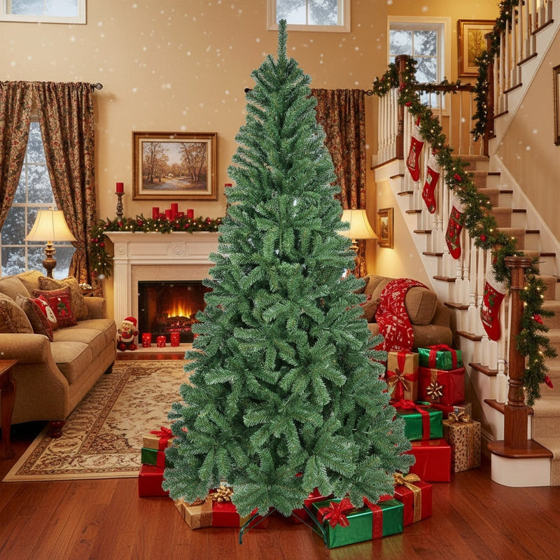 HKM-475475 6FT Artificial Christmas Tree with 500 PVC Tips and Metal Stand for Indoor Holiday Decor