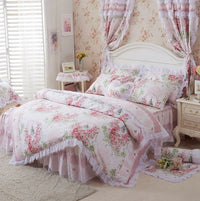 HKM-475667 Princess Style Summer Lace Four-Piece Duvet Cover Set for Various Bed Sizes