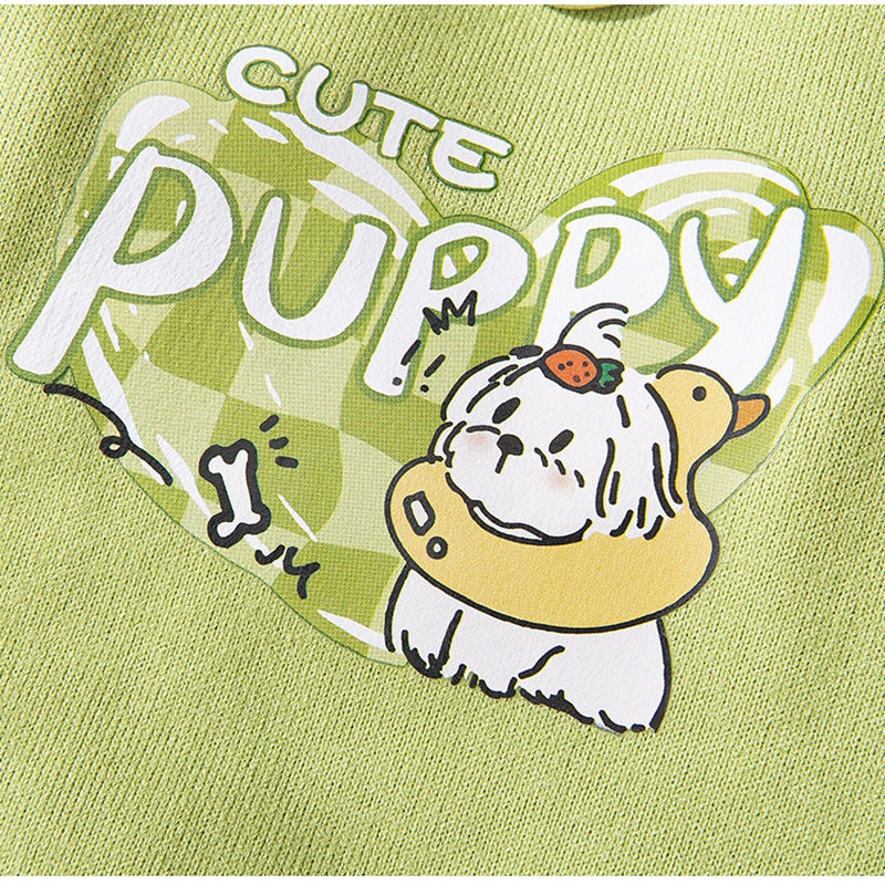 HKM-4756925 Cute Cartoon Dog Hoodie with Drawstring and Hood for Small and Medium Pets