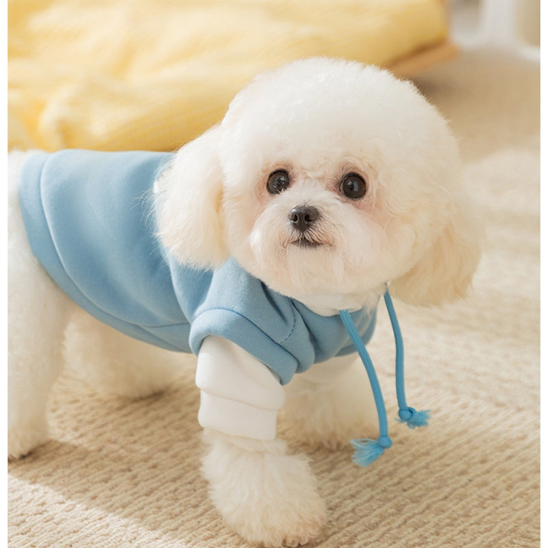 HKM-4756925 Cute Cartoon Dog Hoodie with Drawstring and Hood for Small and Medium Pets