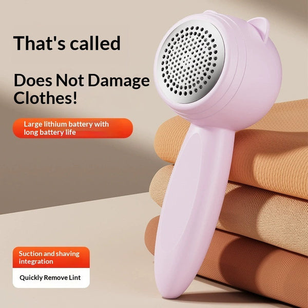 HKM-4757949 Rechargeable Portable Fur and Lint Remover for Clothes - Small Cat Hair Removal Tool in Pink Purple and Cream