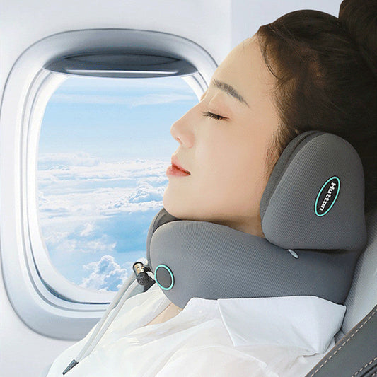 HKM-475795 U-Shaped Memory Foam Travel Pillow for Neck Support - Available in Gray & Pink