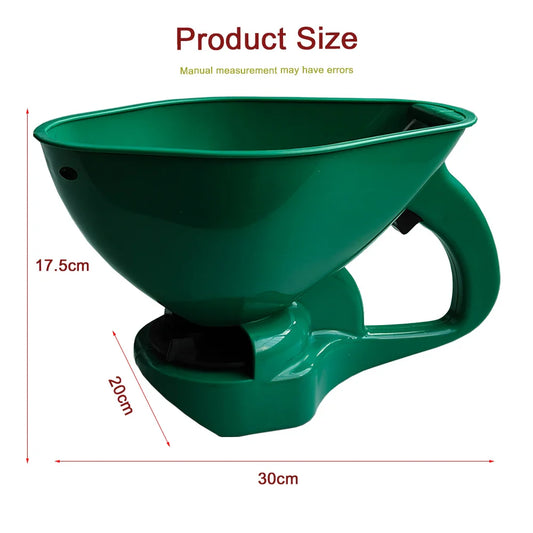 HKM-475859 Handheld 1.5L Seed and Fertilizer Spreader for Efficient Lawn and Garden Care
