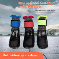 HKM-4758973 Pet Dog Waterproof Non-Slip Shoe Covers - Soft Bottom Anti-Scratch Protection for Small to Medium Dogs