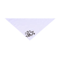HKM-4759741 White Polyester Dog Scarf for Weddings with "He Asked" and "She Said Yes" Design