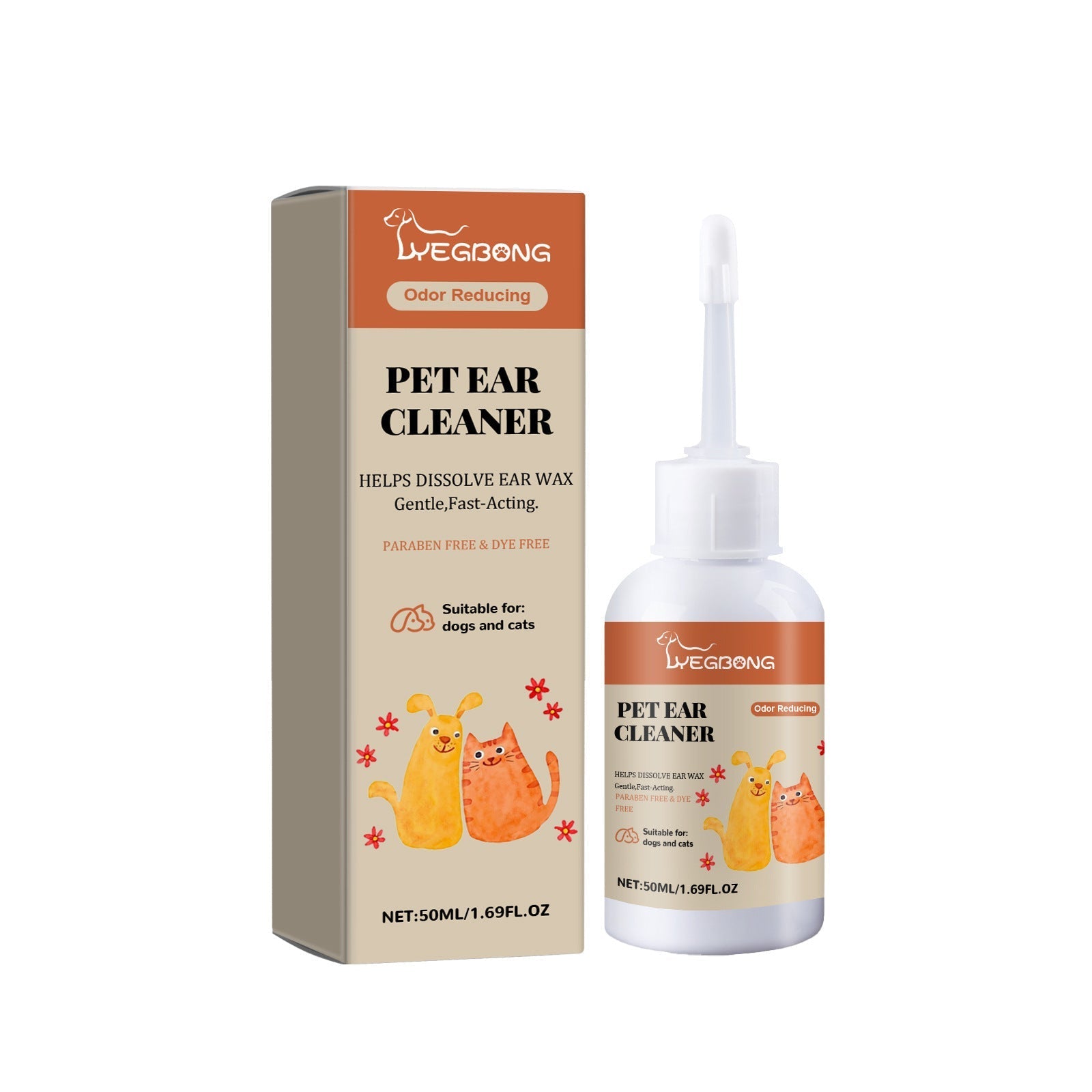 HKM-4759997 Ear Mite and Earwax Cleaner with Deodorizing Drops for Pets, 50ml
