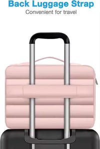 HKM-476051 Quilted Laptop Sleeve for 13-15 Inch Devices - Waterproof Portable Carrying Case